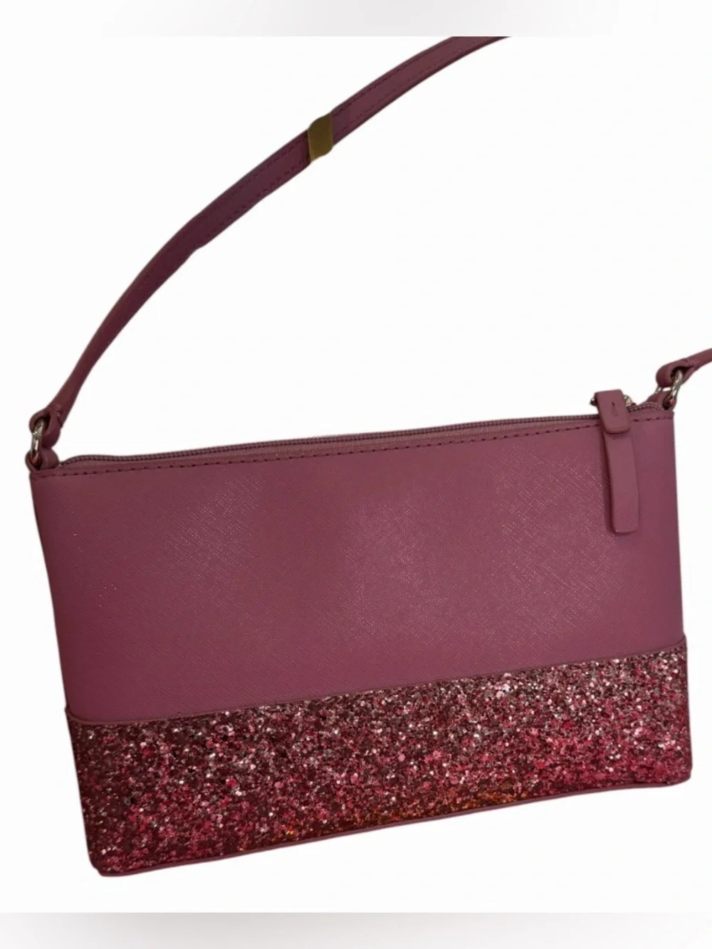 Kate Spade Pink Glitter Saffiano Leather Crossbody Bag Like New Authentic